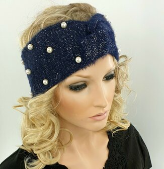 blauw blauwe haarband winter