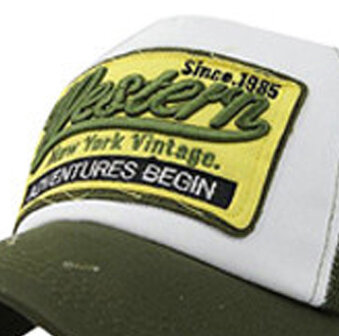 Beschrijven Wijzigingen van handig Retro vintage mesh trucker cap baseball pet met opdruk kleur groen