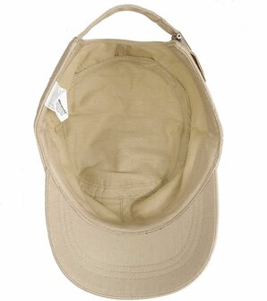 Katoenen army cap cuba pet kleur beige achter verstelbaar