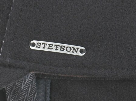 Stetson wollen cashmere voorgevormde baseball cap met oorflappen kleur zwart
