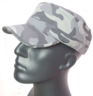 Katoenen army cap van camouflage grijs