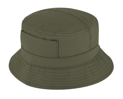 Katoenen bucket hat vissershoedje zonnehoed kleur olijf groen grote maat XXL 62 63 centimeter
