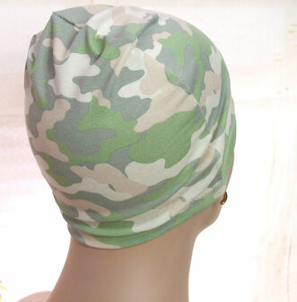 Comfortabele basismuts nachtmuts pastell camouflage