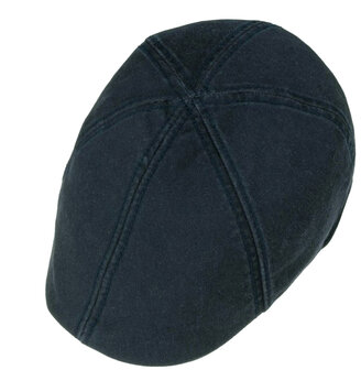 Stetson Texas Cotton flatcap zomerpet in gatsby model kleur donkerblauw