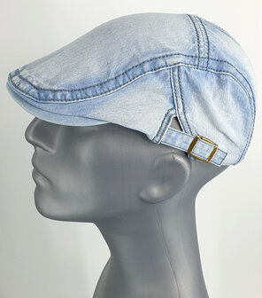 Lichtgewicht luchtige denim cap gebleekt lichtblauw