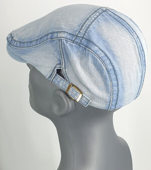 Lichtgewicht luchtige denim cap gebleekt lichtblauw