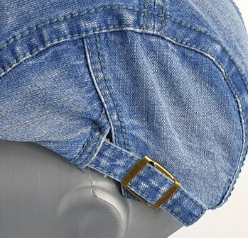 Lichtgewicht luchtige denim cap gebleekt midden blauw