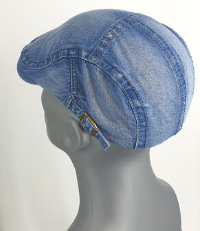 Lichtgewicht luchtige denim cap gebleekt midden blauw