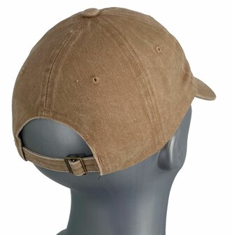 Washed katoenen baseball cap zomerpet kleur beige 