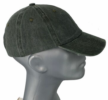 Washed katoenen baseball cap zomerpet kleur olijf groen