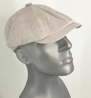 Oversized katoenen zomerpet balloncap jaren 20 stijl kleur naturel