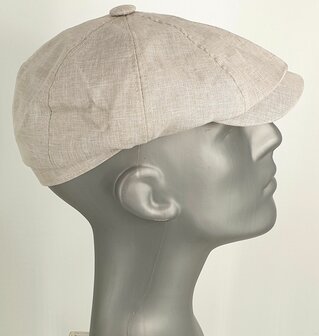 Oversized katoenen zomerpet balloncap jaren 20 stijl kleur naturel
