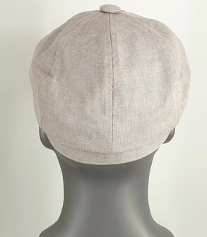 Oversized katoenen zomerpet balloncap jaren 20 stijl kleur naturel