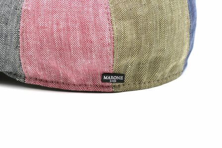 Linnen 8-panel cap made in Italy merk Marone gekleurd
