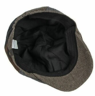 Flatcap ballonpet visgraat oversized model newsboy pet 