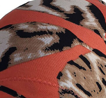 Chemo basismuts slaapmuts luipaard print bladeren zalm