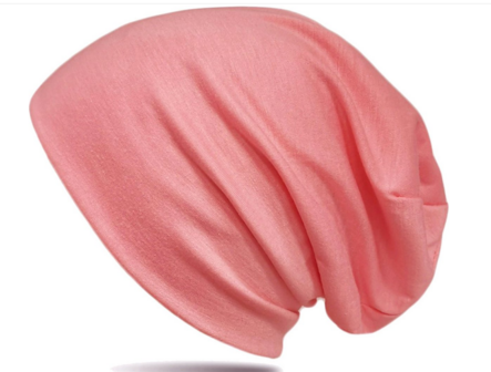 Muts haarverlies chemomuts supersoft kleur koraal roze