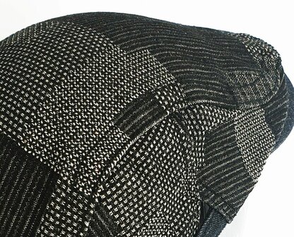Katoenen zomerpet patchwork flatcap kleur zwart 