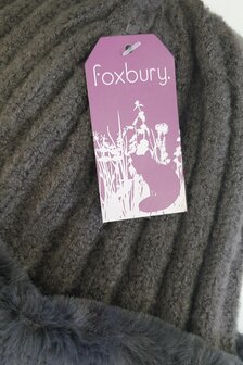 Foxbury damesmuts wintermuts met bontrand kleur grijs maat S/M