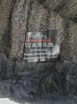Foxbury damesmuts wintermuts met bontrand kleur grijs maat S/M