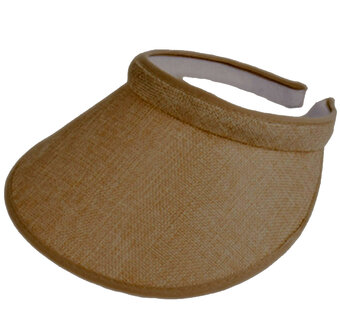 Mooie grote zonnepet klem zonneklep in beige camel