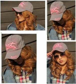 Vintage distressed baseball cap Old school met &quot;Bat&quot; opdruk