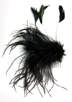 kammetje veren zwart haarversiering