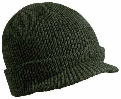 visor beanie olive olijf skimuts 