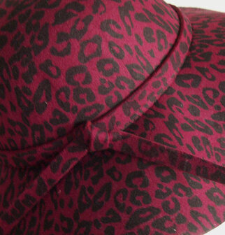 Trendy dames Flaphoed kleur Bordeaux luipaard print