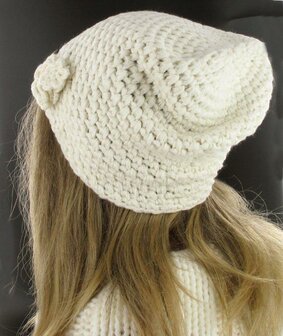 lichtbeige beanie dames acryl wintermuts