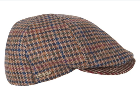 Hatland TOFT klassieke geruite flatcap in bruin mix