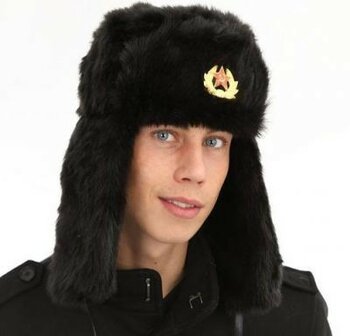 russische muts bontmuts wintermuts zwart L chapka 