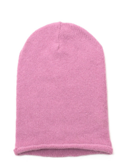 longbeanie muts roze dames lang