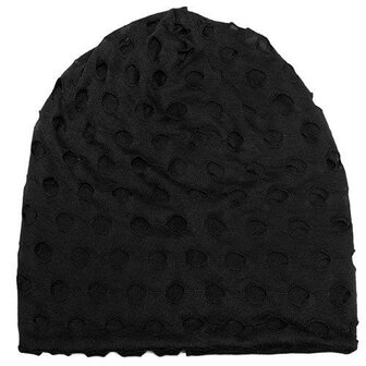 beanie muts gaten zwart