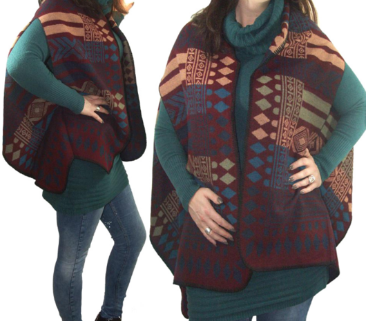 poncho mexicaanse print
