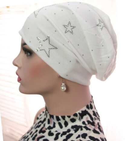 muts beanie wit ster sterren