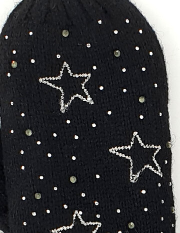 handschoenen zwart sterren