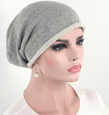 lichtgrijze chemomuts beanie