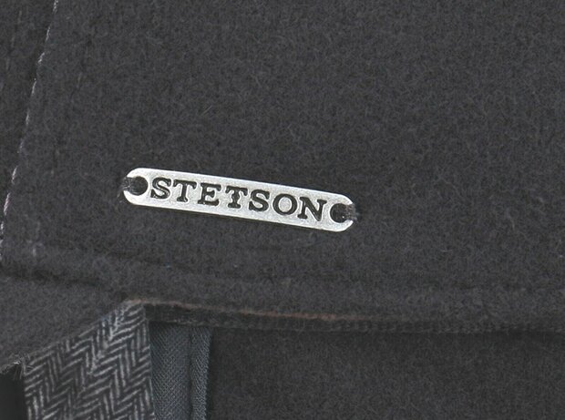 Stetson wollen cashmere voorgevormde baseball cap met oorflappen kleur zwart