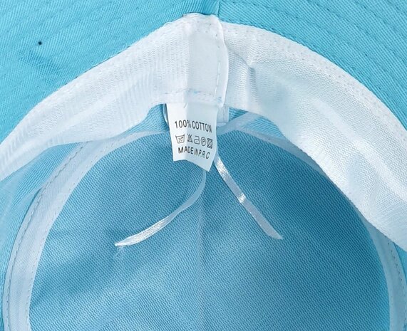 Katoenen bucket hat vissershoedje zomerhoed maat one size kleur aqua blauw