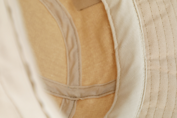 Katoenen bucket hat vissershoedje zonnehoed kleur beige grote maat XXL 62 63 centimeter