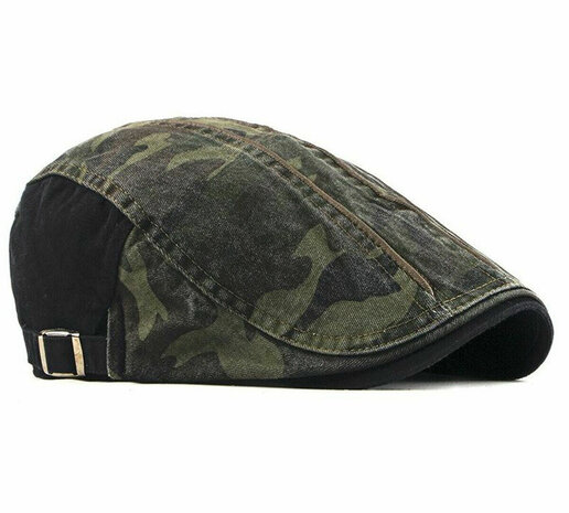 Driver cap zomerpet katoenen flatcap camouflage print