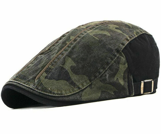 Driver cap zomerpet katoenen flatcap camouflage print