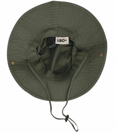 Vissershoed katoenen Boonie Safari hoed zomerhoed Aussi hat kleur groen met brede rand