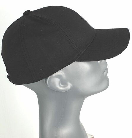 Linnen voorgevormde baseball cap zomerpet kleur zwart