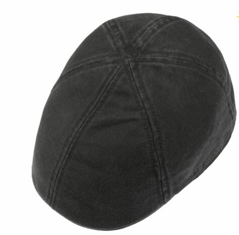 Stetson Texas Cotton flatcap zomerpet in gatsby model kleur zwart