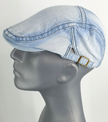 Lichtgewicht luchtige denim cap gebleekt lichtblauw