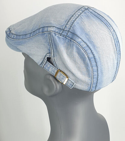 Lichtgewicht luchtige denim cap gebleekt lichtblauw
