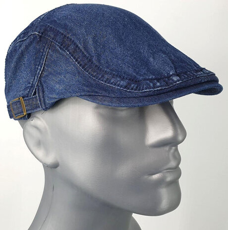 Lichtgewicht luchtige denim cap gebleekt donkerblauw