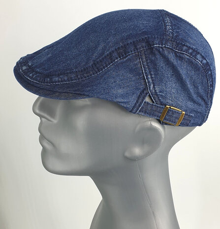 Lichtgewicht luchtige denim cap gebleekt donkerblauw